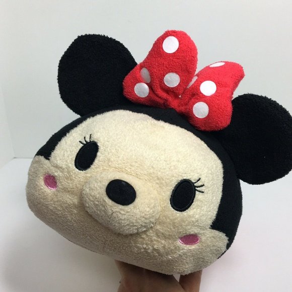 Disney Tsum Tsum Plush Minnie Mouse Red Stuffed Animal Polka Dot Toy Pillow 14” - Picture 9 of 12